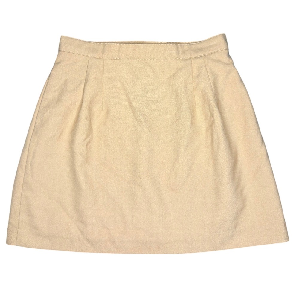 Inamorata NWOT S Mini Skirt Tan A-Line High Waisted Pleated Front
